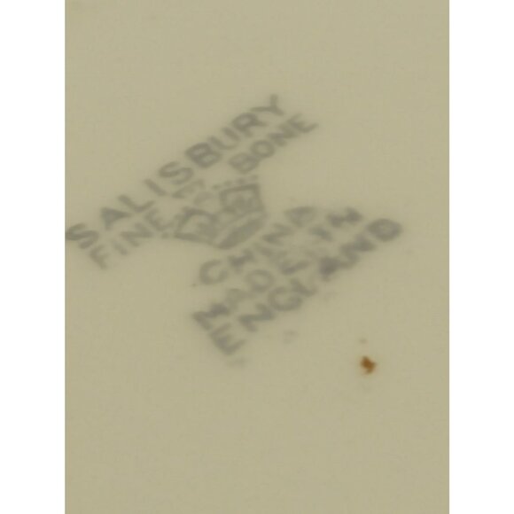 Salisbury England Cup & Saucer Set Pink & Blue Flowers Gold Trim 1950's - Picture 10 of 11